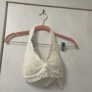 White Halter Bralette
